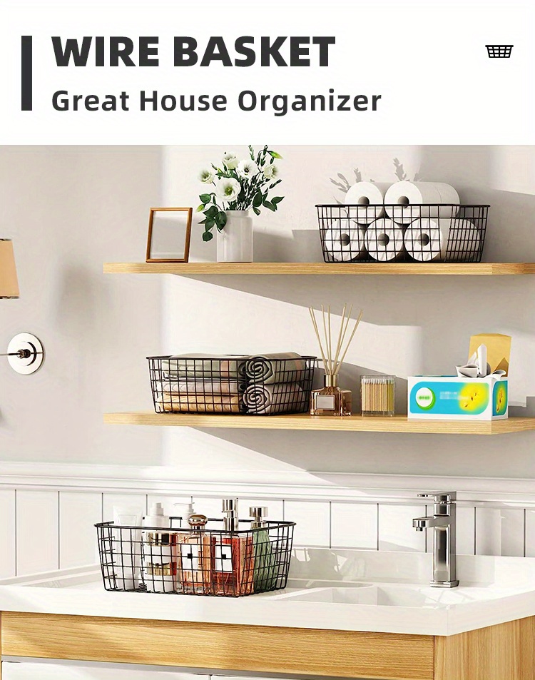 Kitchen Storage Basket Food Storage Containers Vegetables Fruit Shelf Racks  Sundries Hollow Baskets Bathroom Supplies Organizer