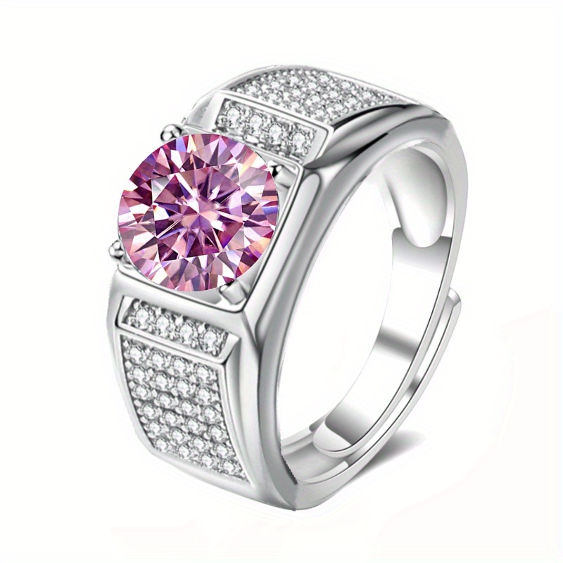 Mens pink hot sale diamond ring