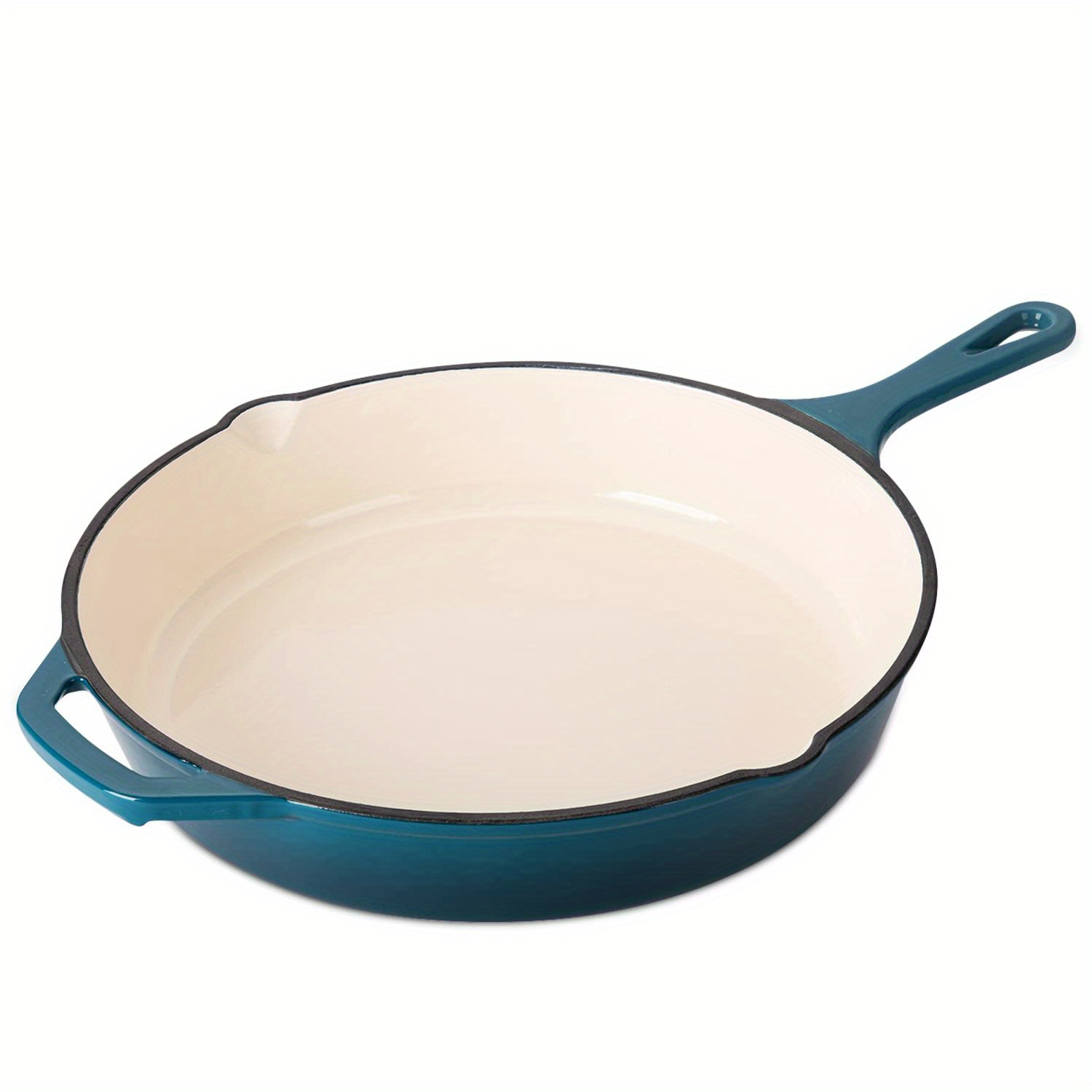 Cast Iron Fry Pan With Pour Spout, Round Fry Pan - Cast Iron