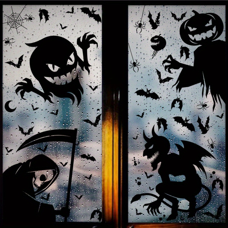 halloween monster window clings 1pc no power needed   party decorations details 0