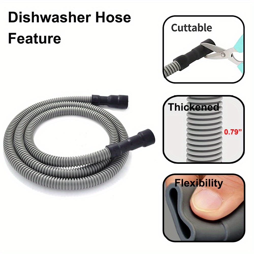 Universal Pp Dishwasher Drain Hose Corrugated Flexible Temu