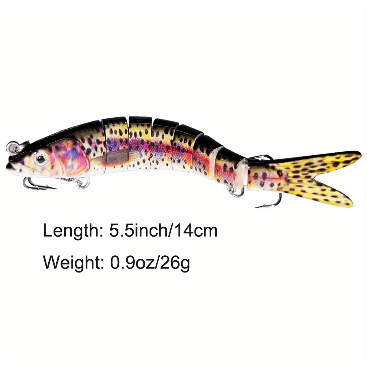 3PCS Bass Fishing Lures for Freshwater & Saltwater, Multi-Jointed Swimbaits  for Trout Salmon Catfish Largemouth Smallmouth