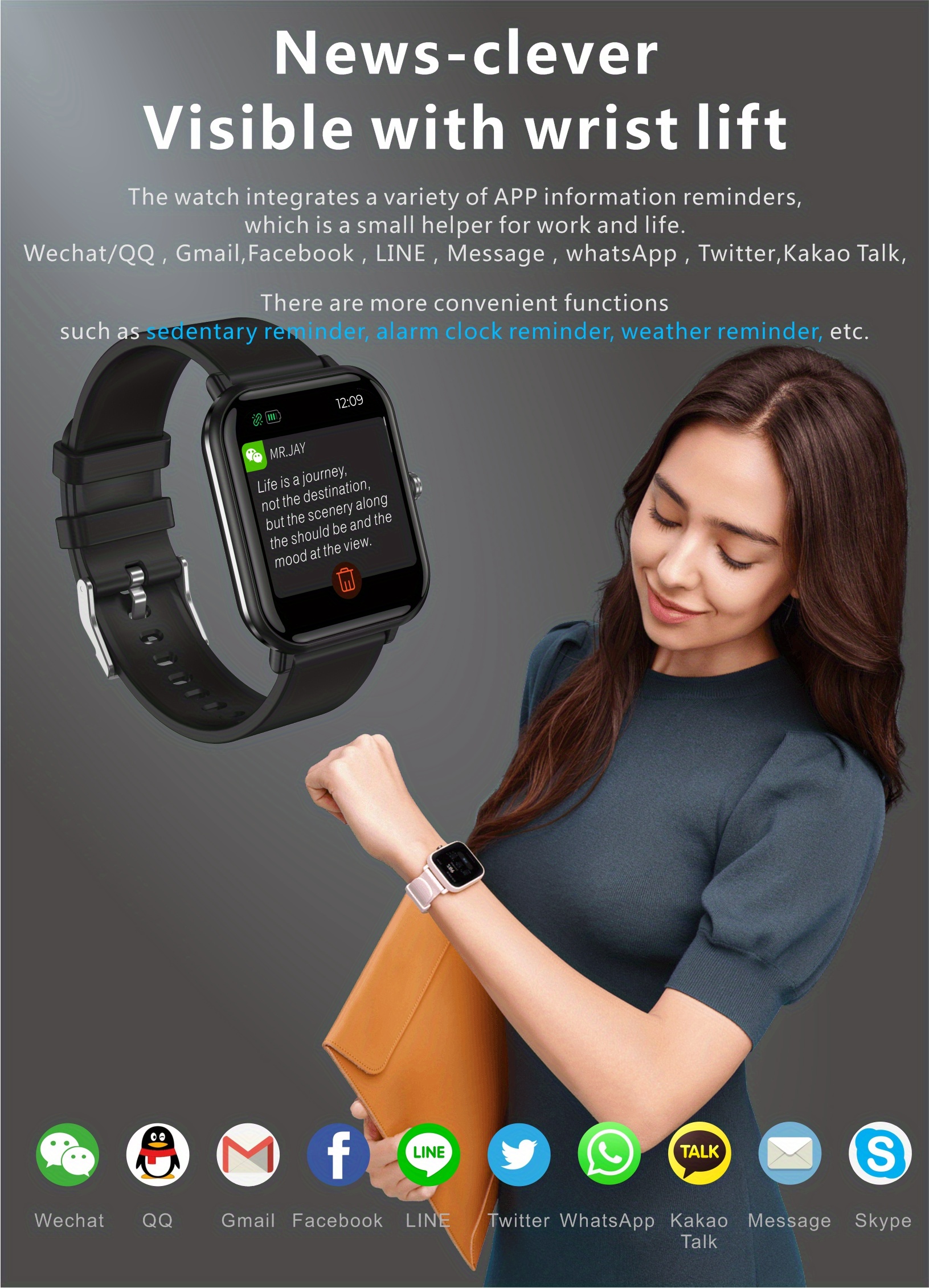 Smart Watch Answer Make Call Alexa Built in 4 27cmFitness Tracker With 100 Sport Modes Heart Rate Blood Oxygen Sleep Monitor Fit For Android And IPhone IP68 Waterproof details 12