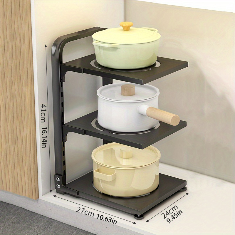 Pot Rack, Kitchen Stainless Steel Pot Storage Rack Under Sink, Multi-layer  Household Cabinet Rack, Home Kitchen Supplies - Temu