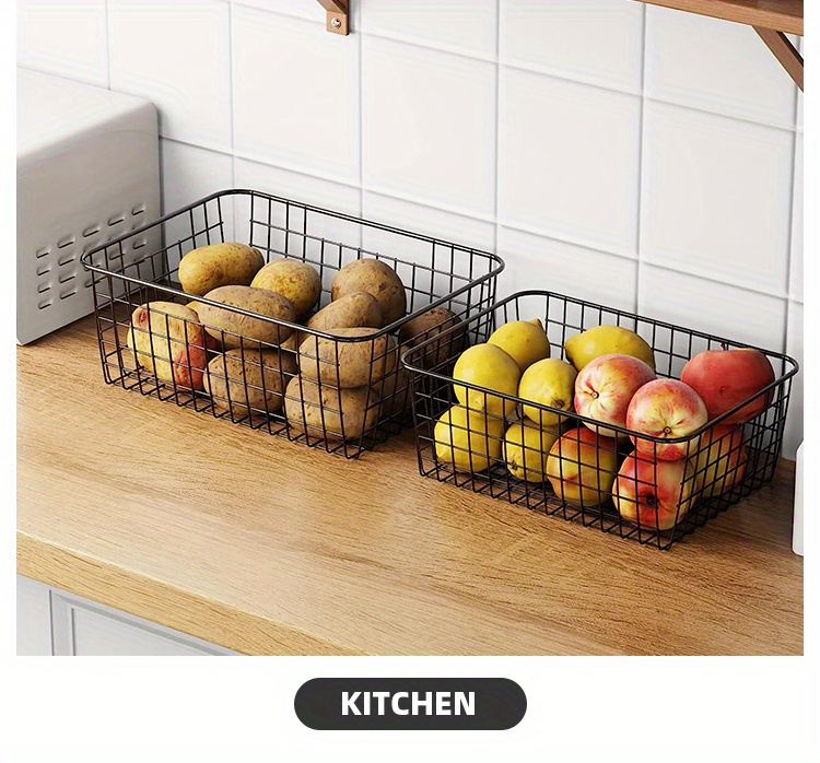 Metal Hollow Basket, Durable Storage Basket For Toiletry, Fruits,  Vegetable, Snacks, Desserts, Makeup Items, Household Storage Organizer For  Bathroom,bedroom, Desktop, Vanity, Home, Dorm - Temu