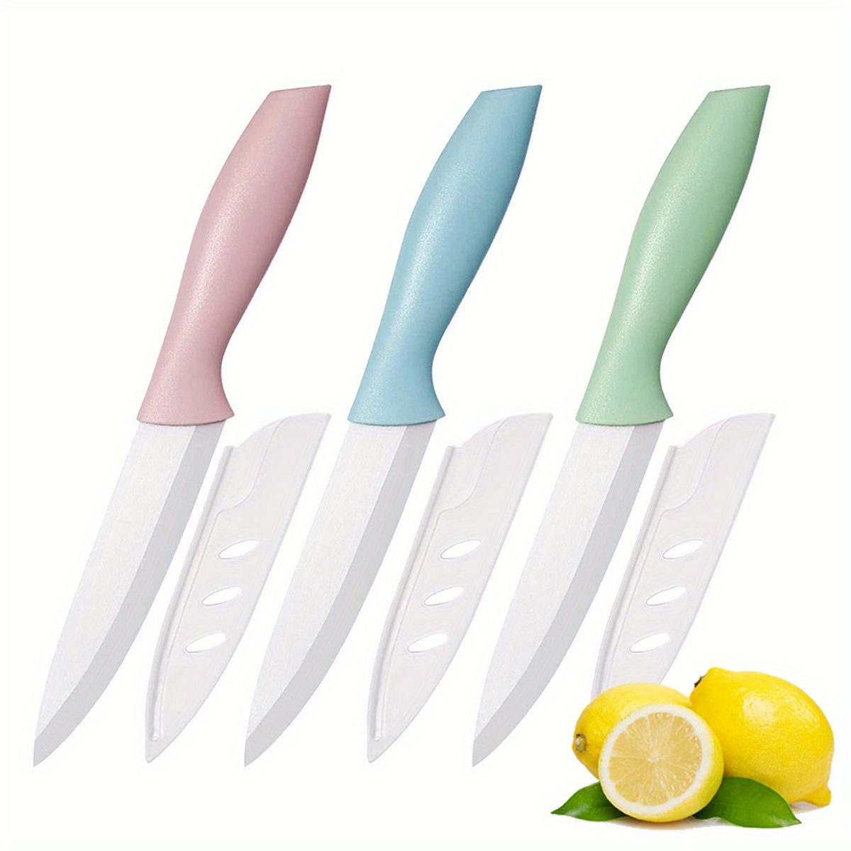 Ceramic Knife Set for Kitchen 3 4 5 6 Inch Chef Knives with Sheath Cover  White Blade Sharp Fruit Vegetable Paring Slicing Cutter - AliExpress