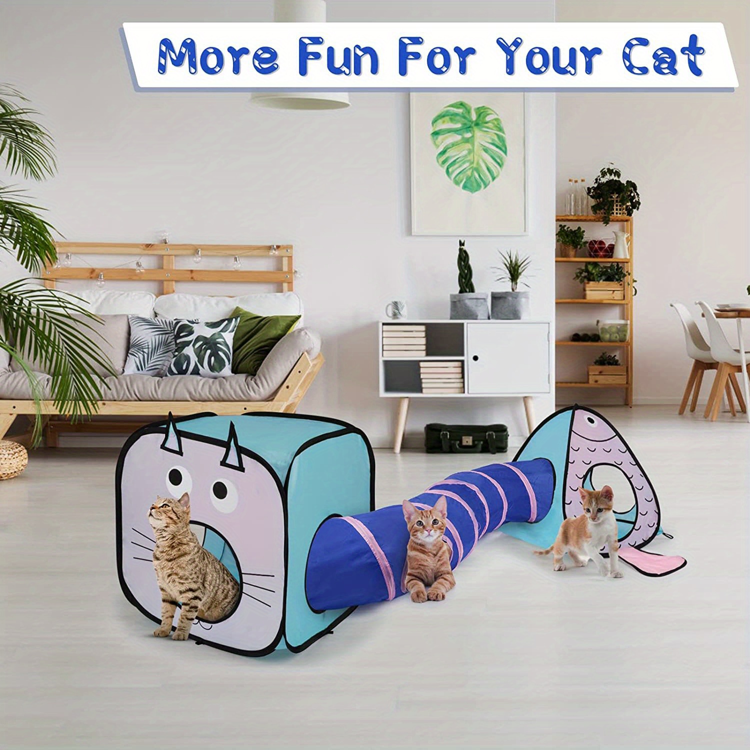 Tienda de campaña para gatos, , , juguetes interactivos plegables para gatos,  zona de juegos, recint Yinane Gato Túnel