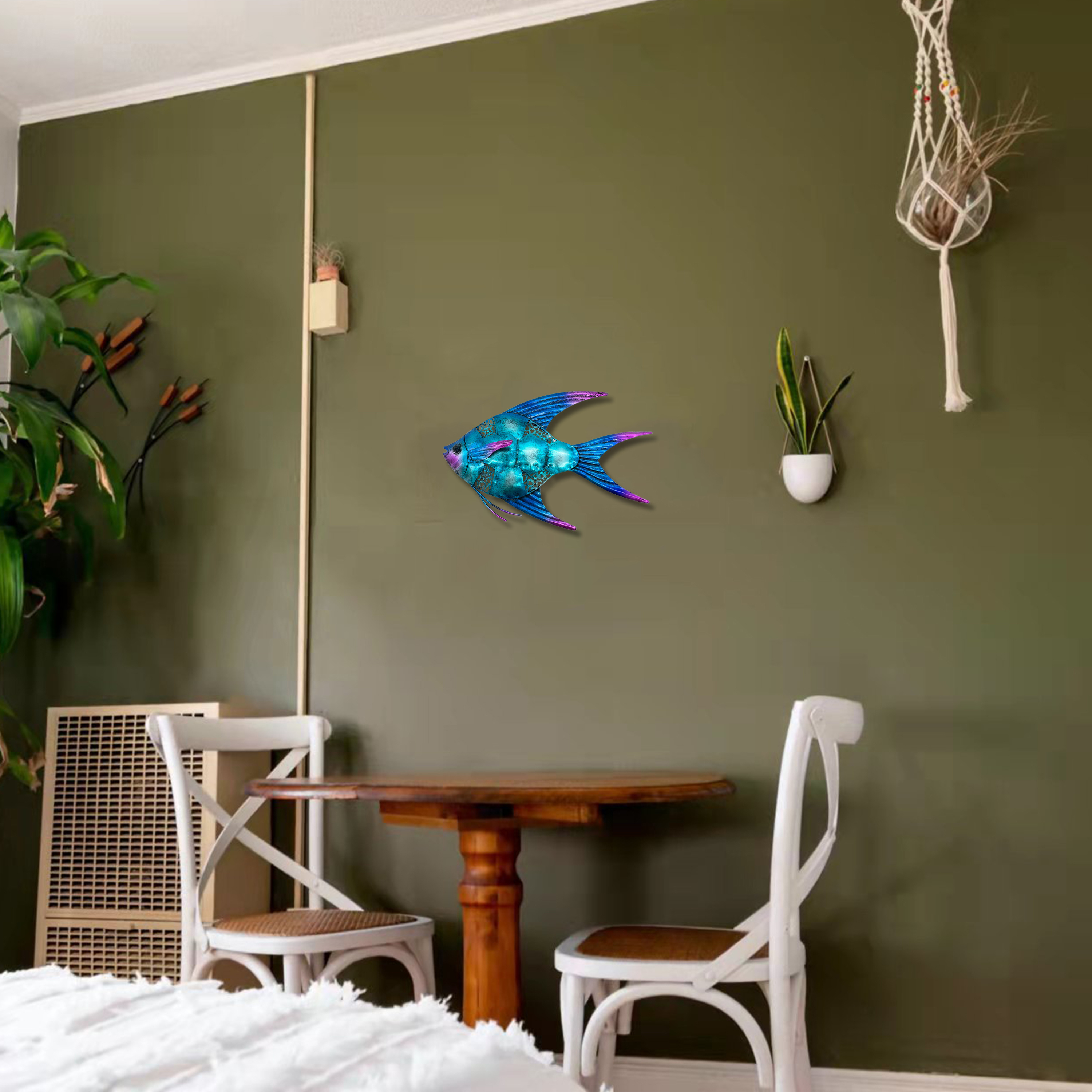 12.5"metal Fish Wall Decor Vintage Beach Wall Art Nautical Temu