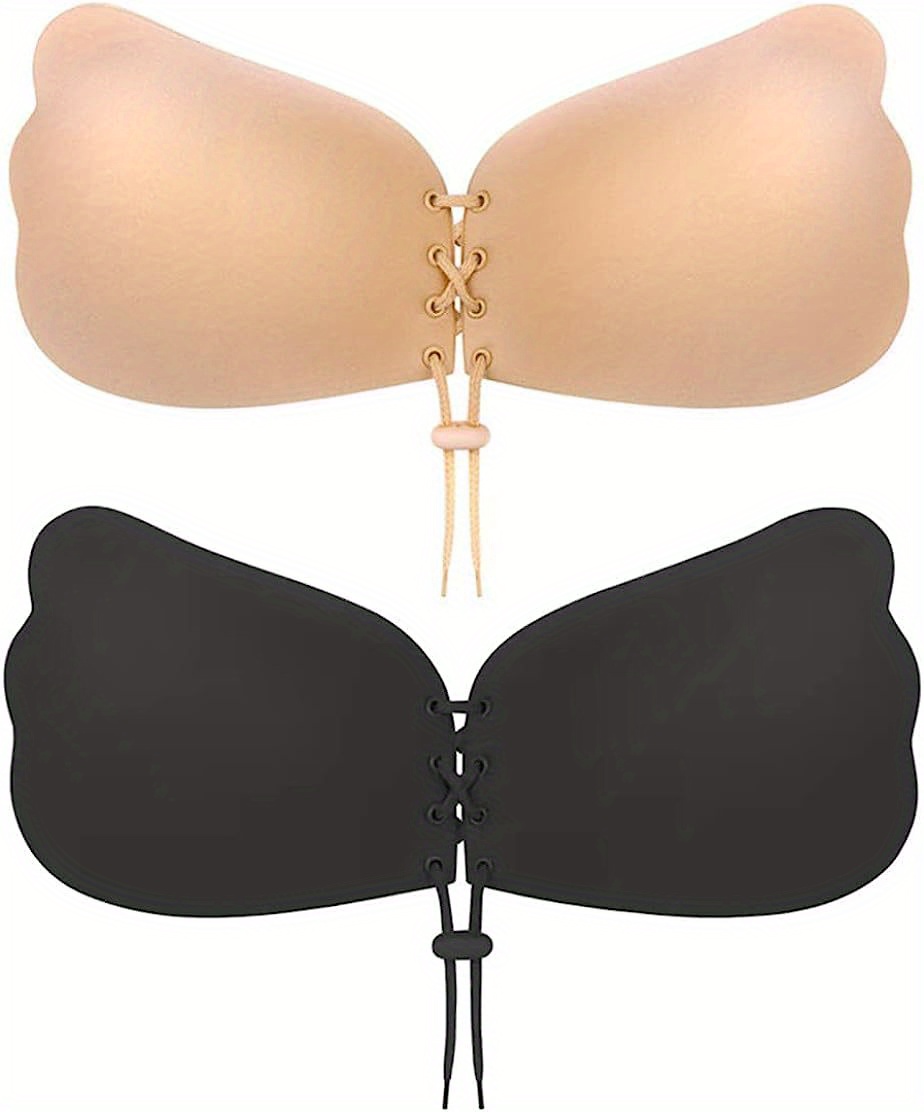 AMERTEER Strapless Push Up Bras For Women Sexy Solid Lift Half Cup  Brassiere Seamless Soft Invisible Bras