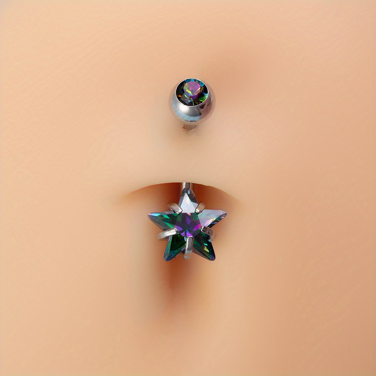 Round Multicolor Crystal Belly Ring Earring Navel Piercing Belly Button  Rings ^