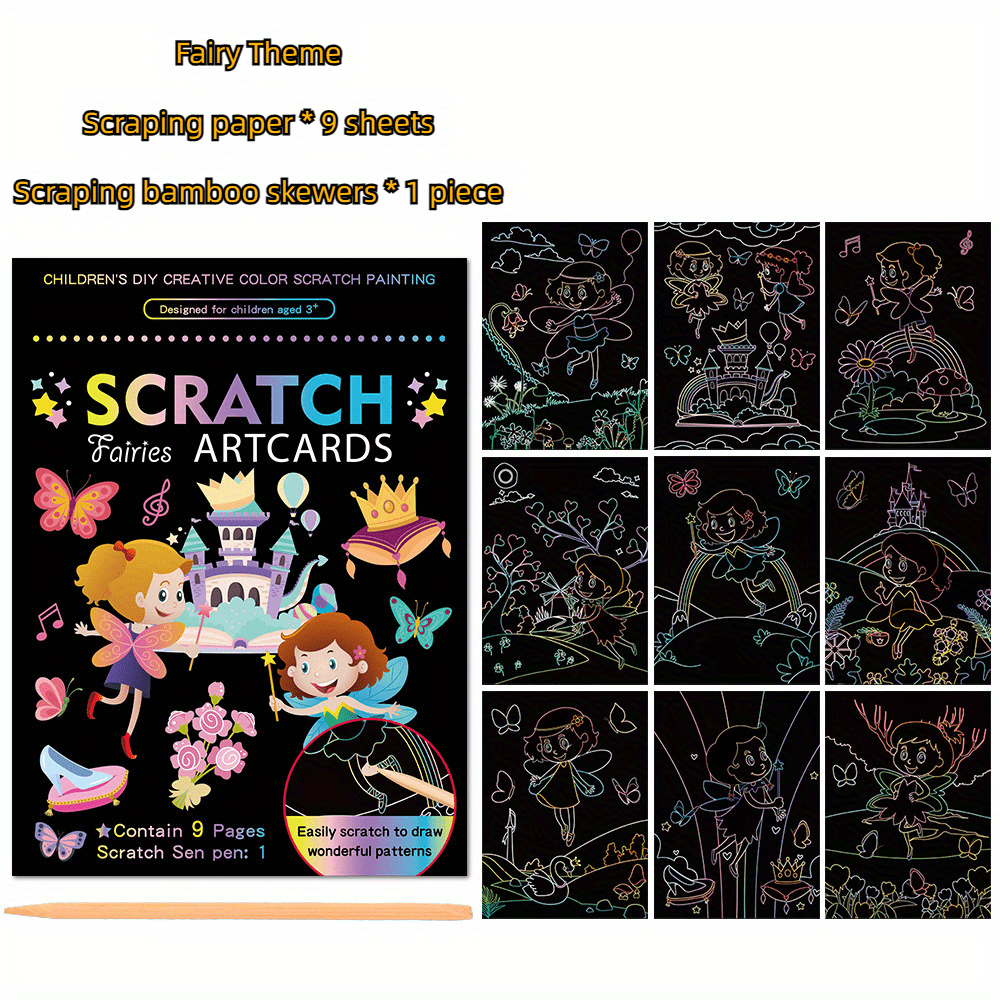 Scratch Art Bambini Carta Graffi Arcobaleno Color Oro - Temu