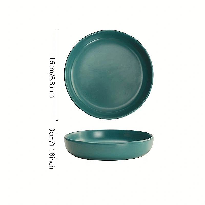 Green Ceramic Pasta Bowls Set, 32 Ounce Soup Bowls, Set of 6