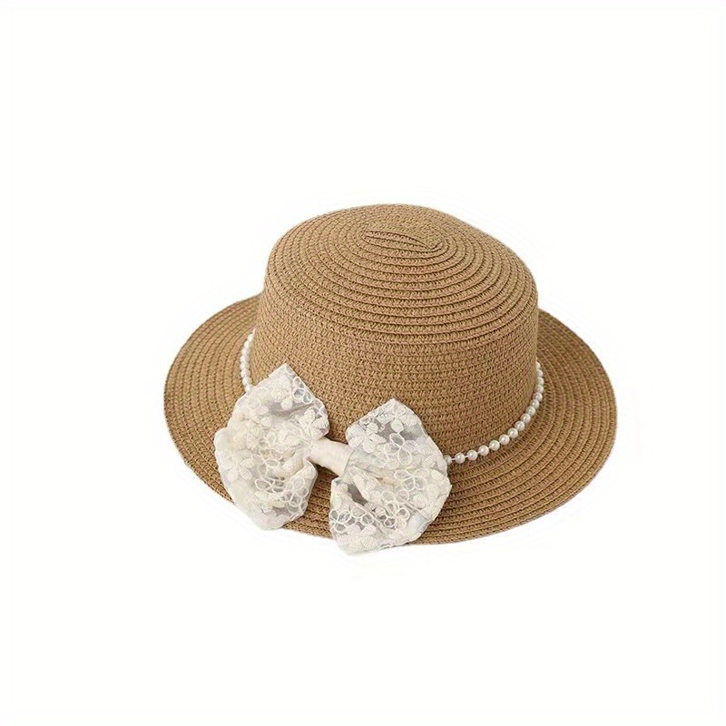 Chapéu de praia de palha de flor aleatório