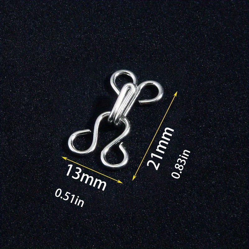 60pcs Sewing Hooks and Eyes Closure for Bra and Clothing, 3 Sizes (silver  white and gun color)