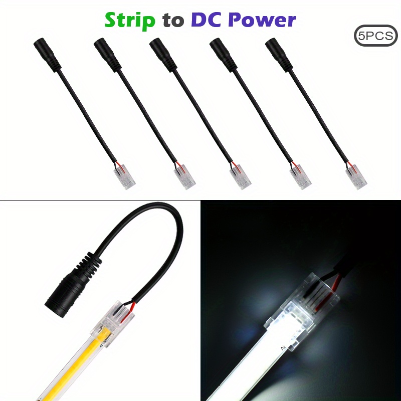5pcs 2pin IP20 IP65 SMD COB LED Strip Connector 8mm Quick Connect