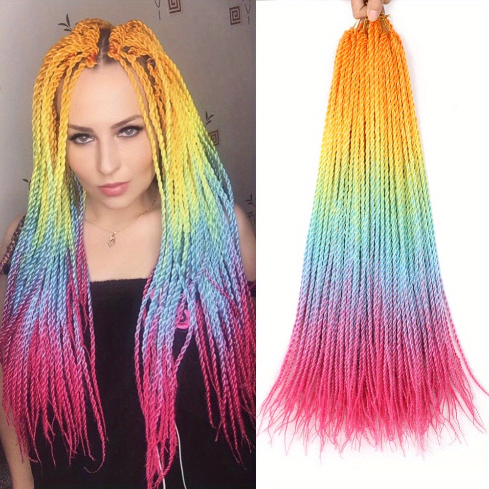  VCKOVCKO Rainbow Ombre Color Jumbo Braid Crochet