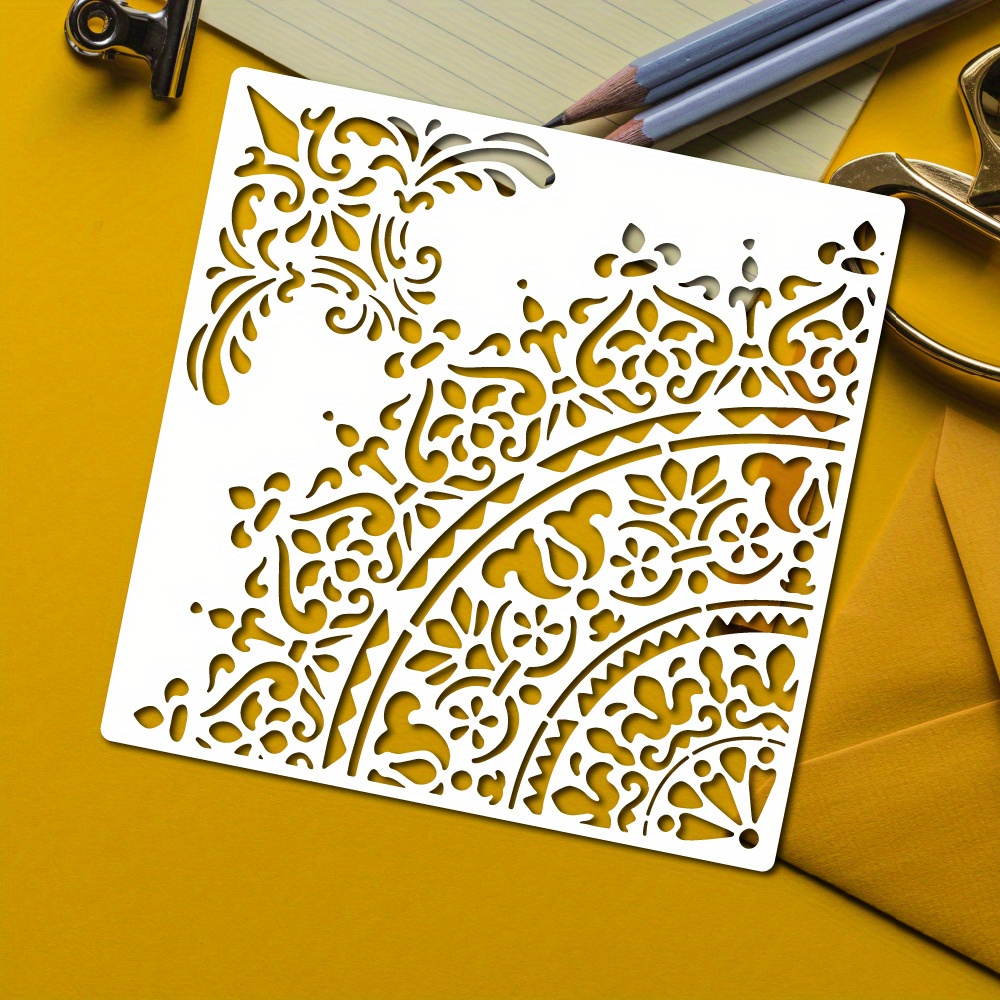 Damask Stencil Flowers Tile Stencil Template Plastic - Temu