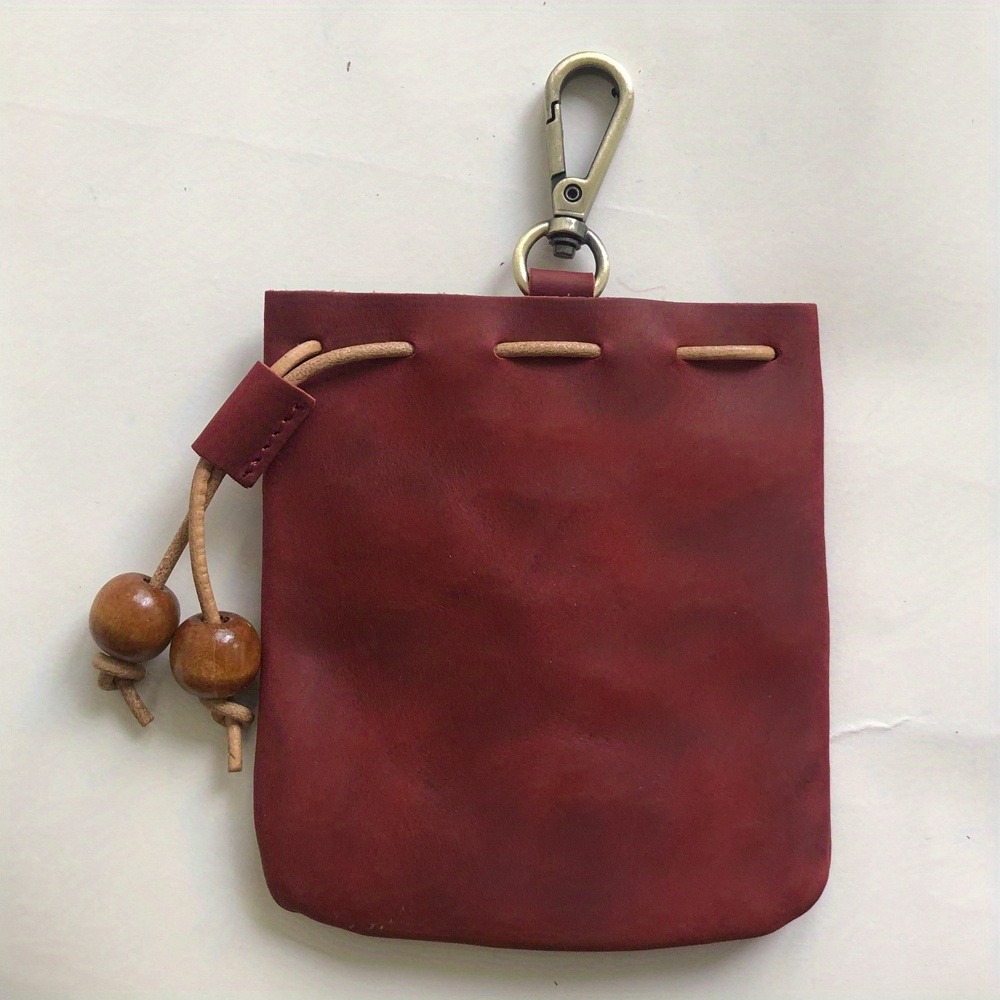 Faux Leather Drawstring Coin Purse Wallet for Home & Travel