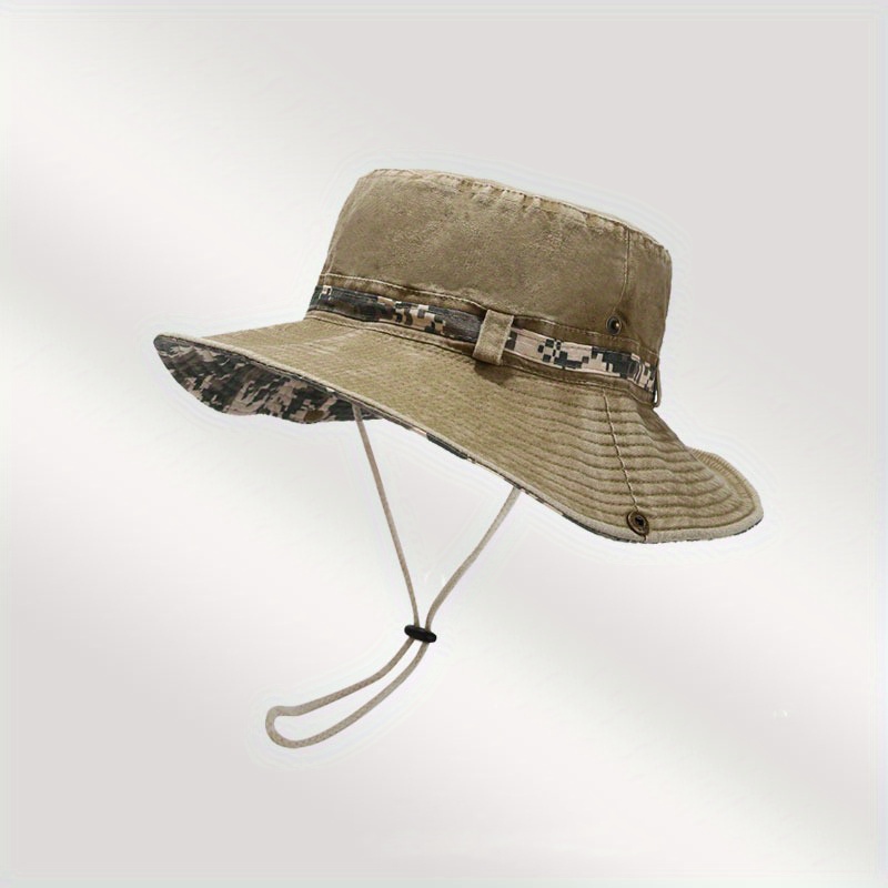 Sun Hat Boonie Hat Washed Cotton Bucket Hat Packable Outdoor Fishing  Hunting Hat Strap Adjustable Chin Strap For Men And Women - Jewelry &  Accessories - Temu United Kingdom
