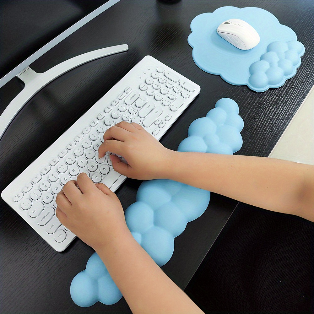 Pu Keyboard Wrist Rest Cloud Gaming Mouse Pad Wrist Support - Temu Canada
