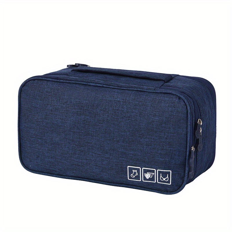 Portable Underwear Storage Bag 3 Zippered Compartments - Temu