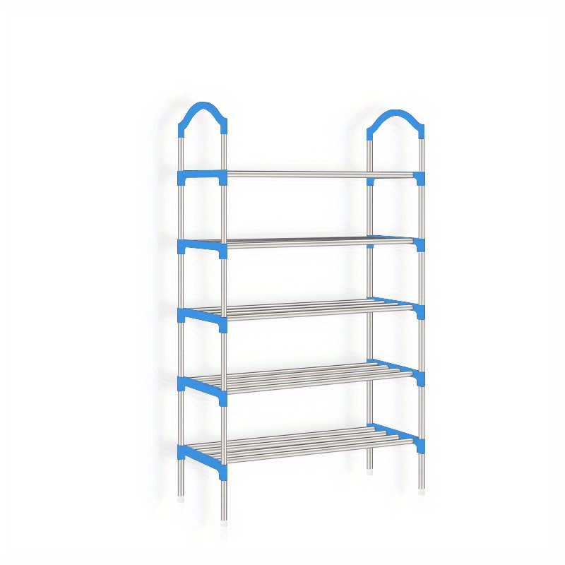 1pc Blue 9-tier Easy-to-assemble Shoe Rack With Adjustable Shelves