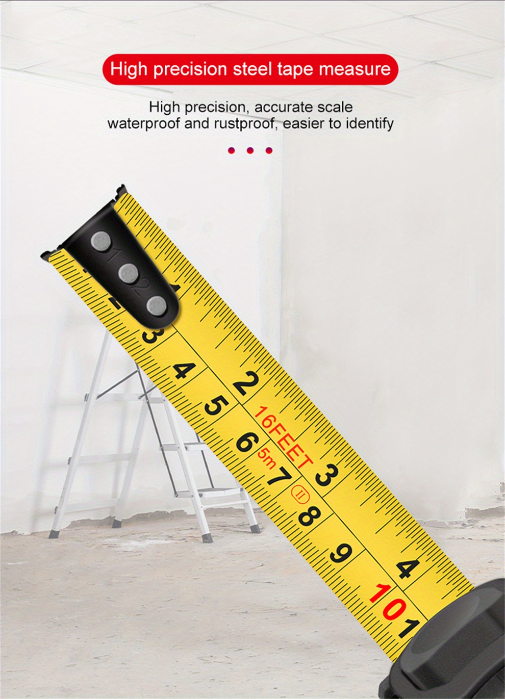Tape Measure Self locking Acrylic Coated Steel Blade Temu