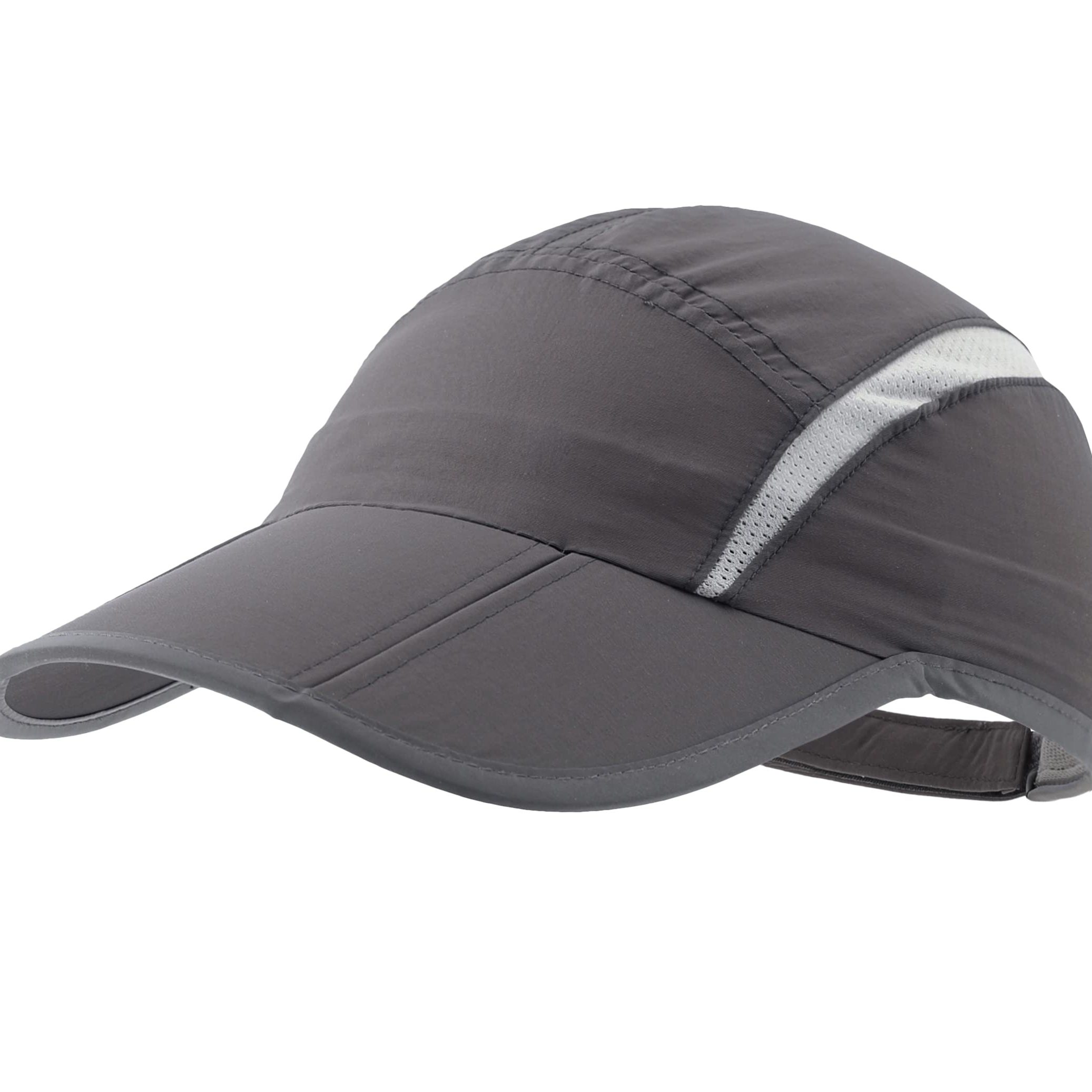 Foldable Mesh Sports Cap with Reflective Stripe Breathable Sun