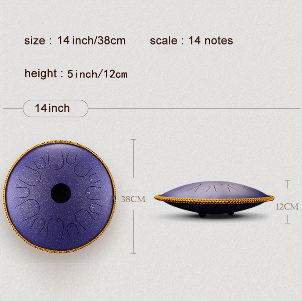 Steel Tongue Drum 14 Tone Drum Handheld Tank Drum Percussion Temu