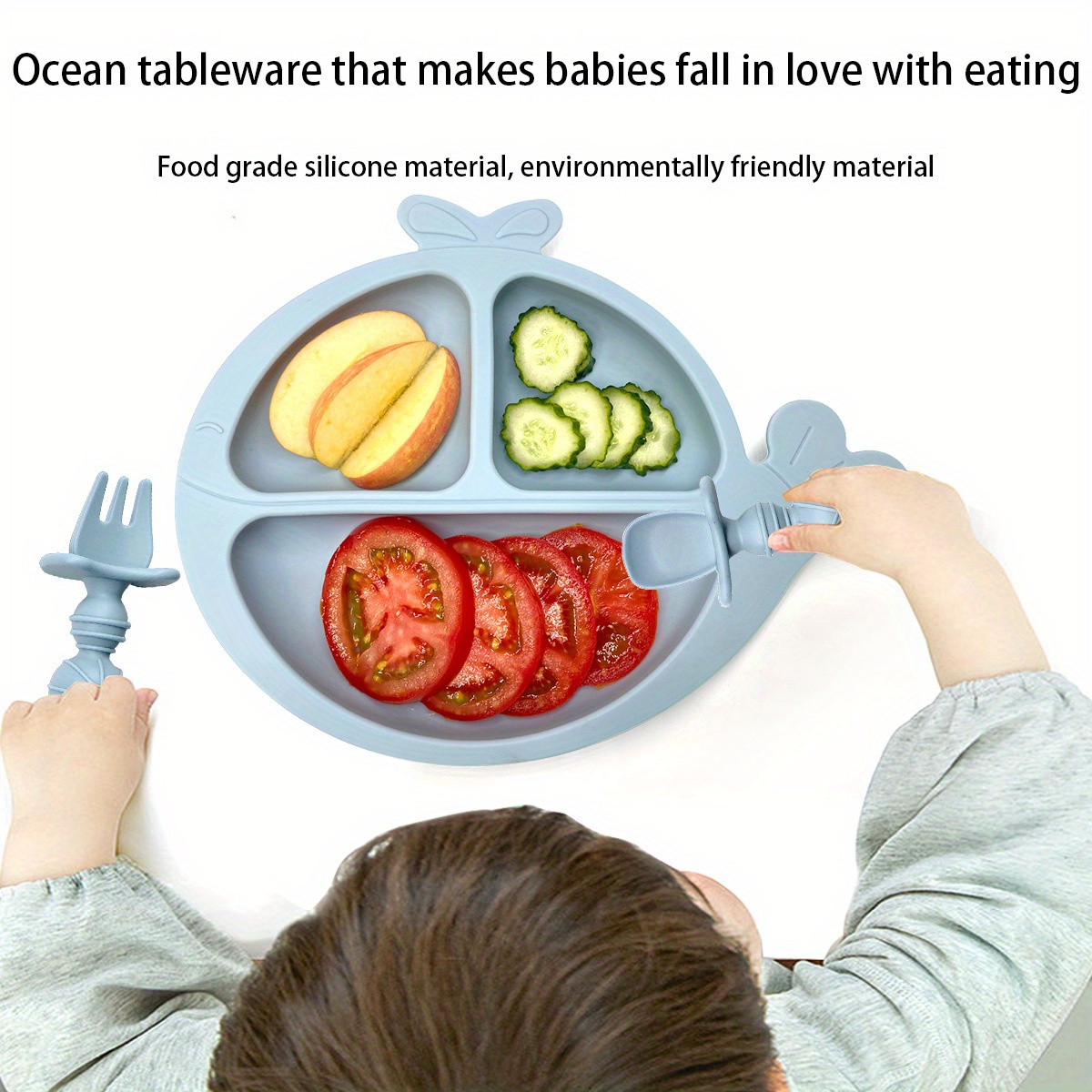 Plato de comedor de silicona para bebés, platos para niños, tazón