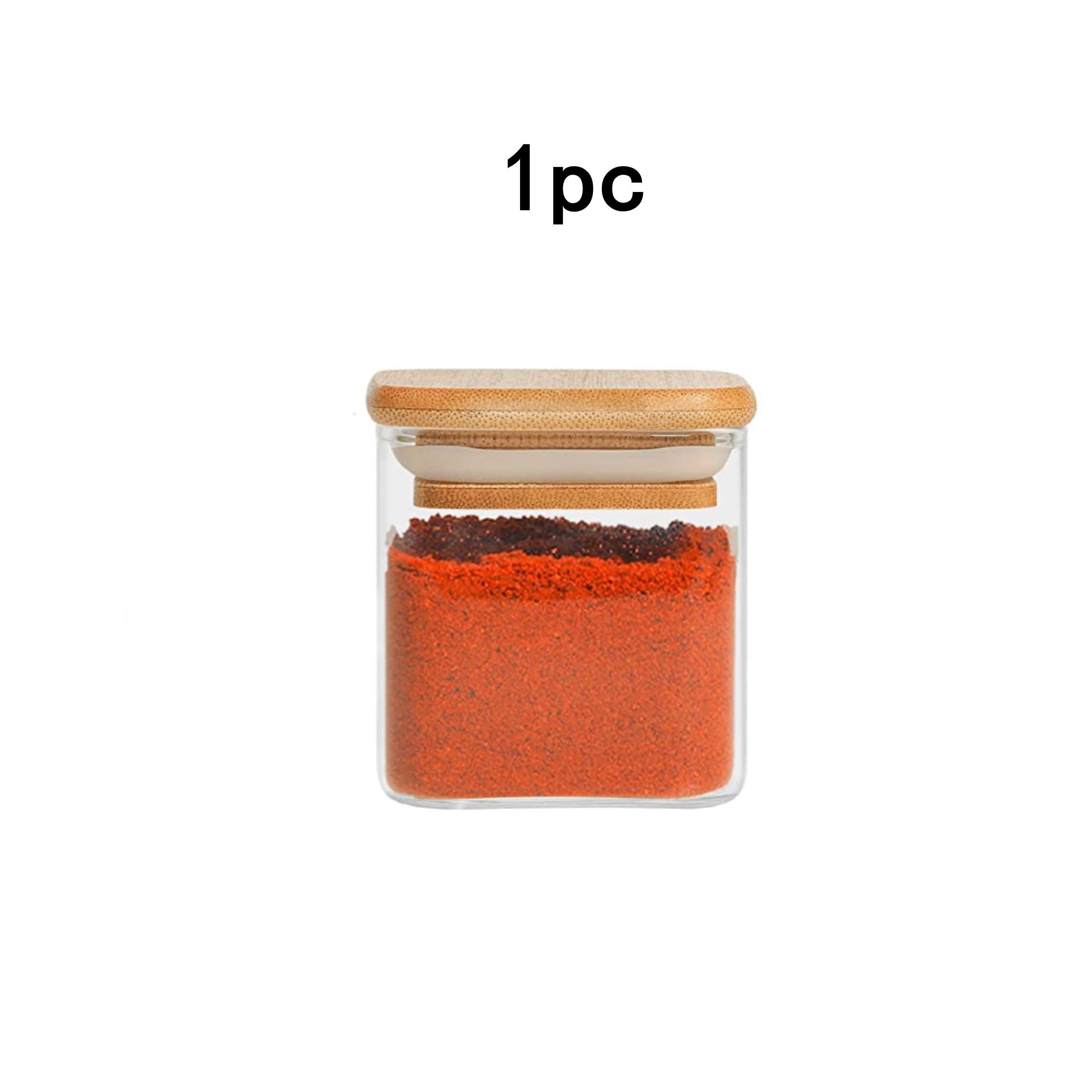 Square Wood Transparent Glass With Lid Canister Square Stackable Spice Jars  Food Tea Coffee Grains Containers Kitchen Items From Yiyu_hg, $22.77