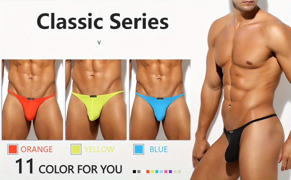 Men's Fashion Sexy Bulge Pouch Low G string Thong Solid - Temu