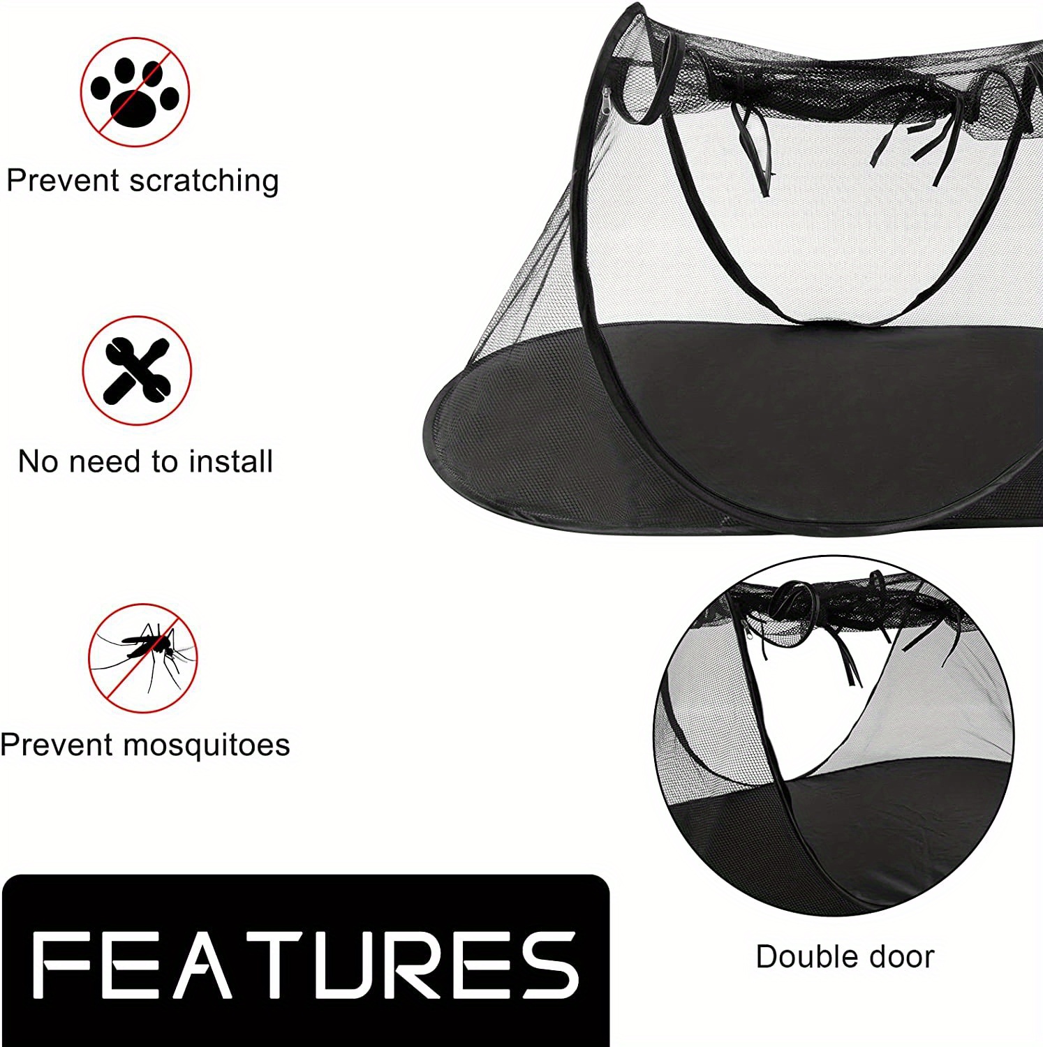 Foldable Pet Tent With Bug Net Perfect Outdoor Shelter For Cats And
