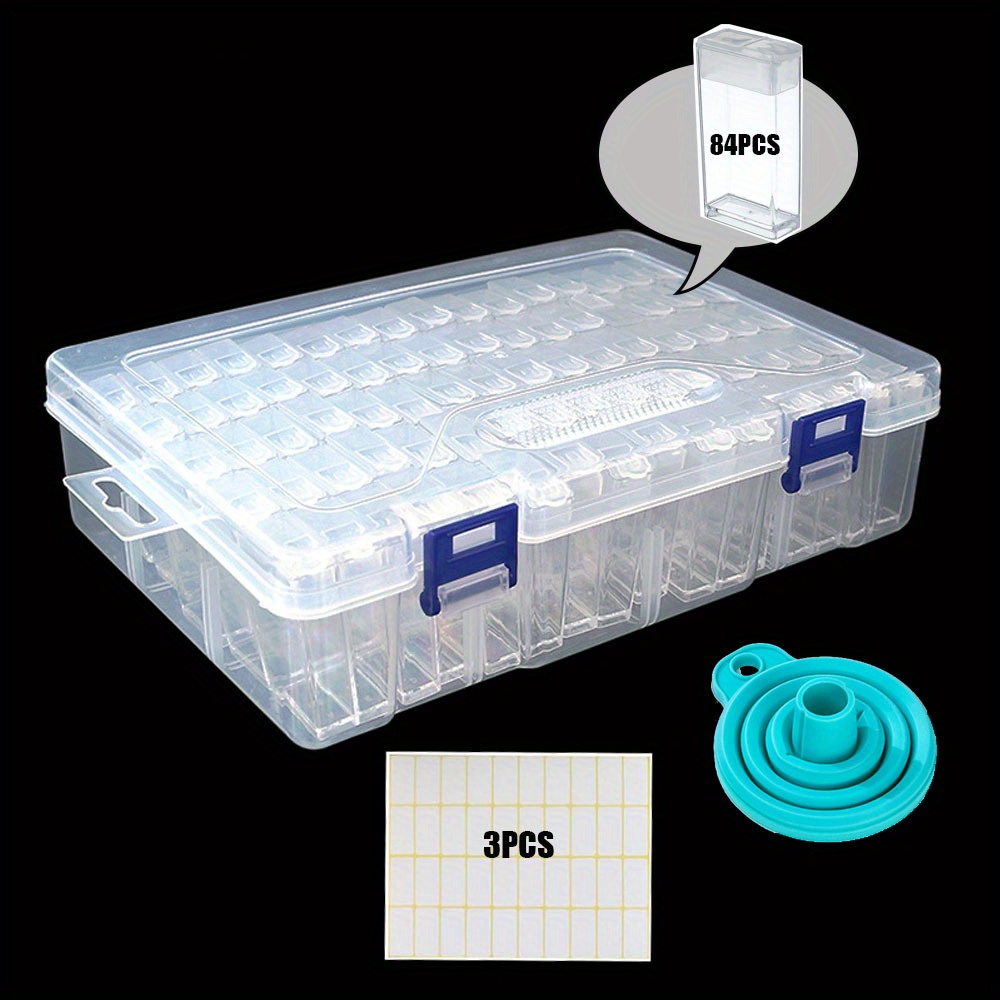 Shulemin 42-Cell Diamond Painting Tools Container Beads Storage Box DIY Button  Organizer-White 