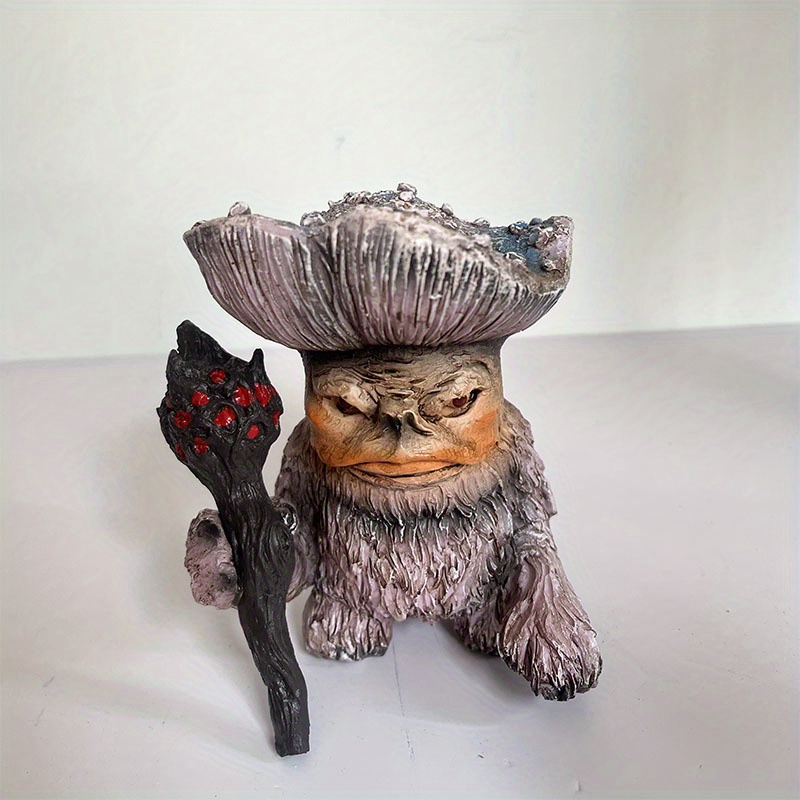 Elfe Champignon Monstre Statue Jardin Décor Magicien Troll Résine Sculpture