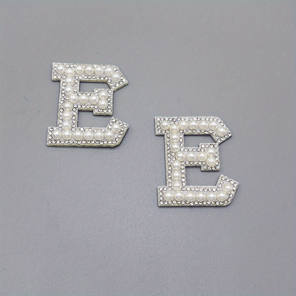 Heiheiup Letter Pearl Rhinestone (Colorful) Patch Applique Patch Patch  Letter Pearl Shiny Letter Imitation Clothes Letter DIY Set Pearl Of Sticker  Stickers Big Sticker Book 