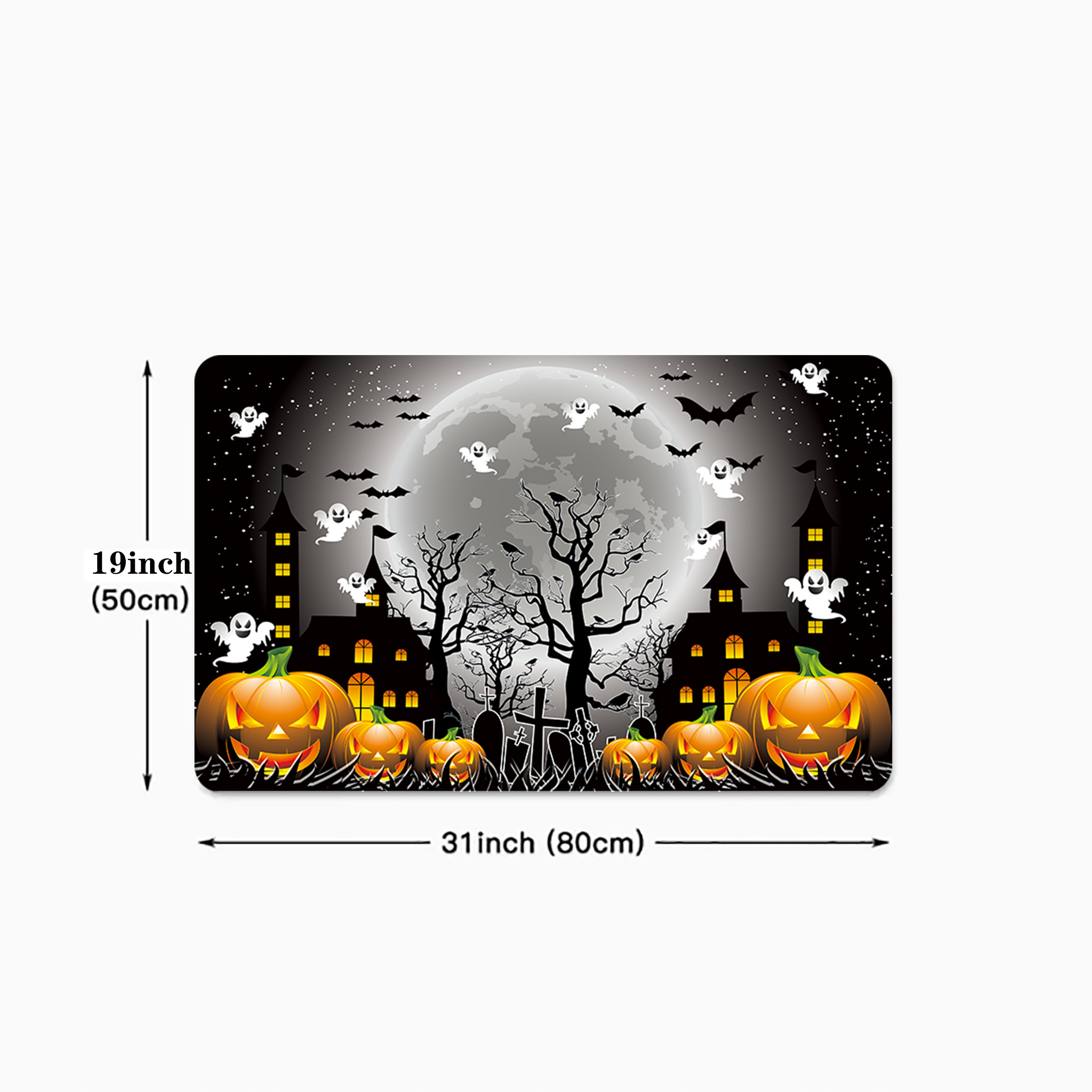 Extra Long Halloween Pumpkin Castle Rug Hallway Kitchen Mat - Temu