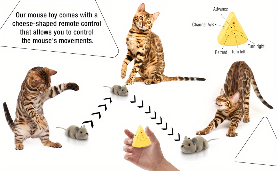 interactive cat mouse design toy mouse hunting cat toy automatically avoid obstacles and remote control modepet toy for cat teasing supply details 4