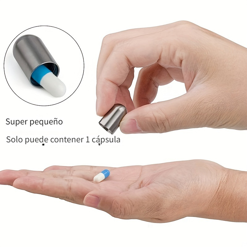 HRX paquete llavero pastillero pequeño, 2 piezas impermeable de aluminio  pastillero contenedor para Nitro Daily Meds, pequeñas pastilleras para  viajes