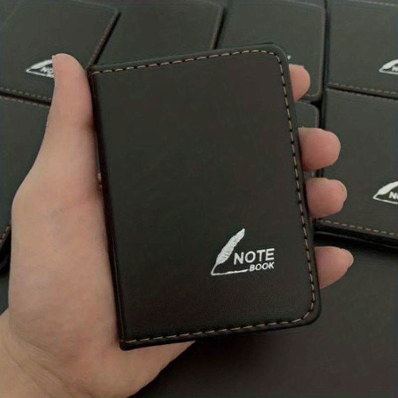 58 Sheets 1 Pack Pocket Notebook Mini Notepad Handbook, Simulation Leather Crimping Notebook Handbook