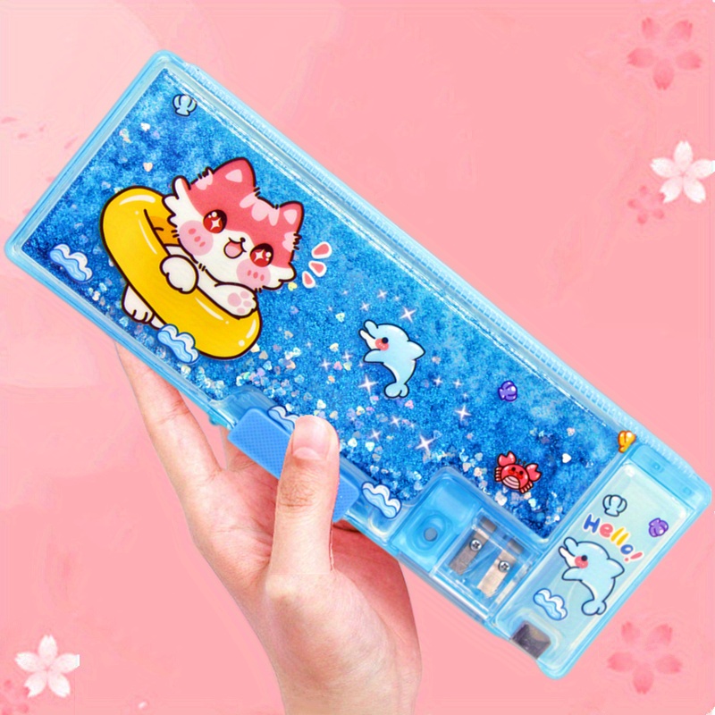 Mechanical Combination Lock Pencil Case Newmebox Quicksand Pencilcase  Kawaii Unicorn Estuche Lapices Pencil Box Estojo Escolar - AliExpress