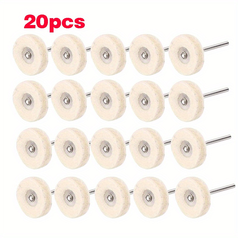 100pcs Polishing Buffing Wheel Wool Felt Mandrel Mounted Grinding