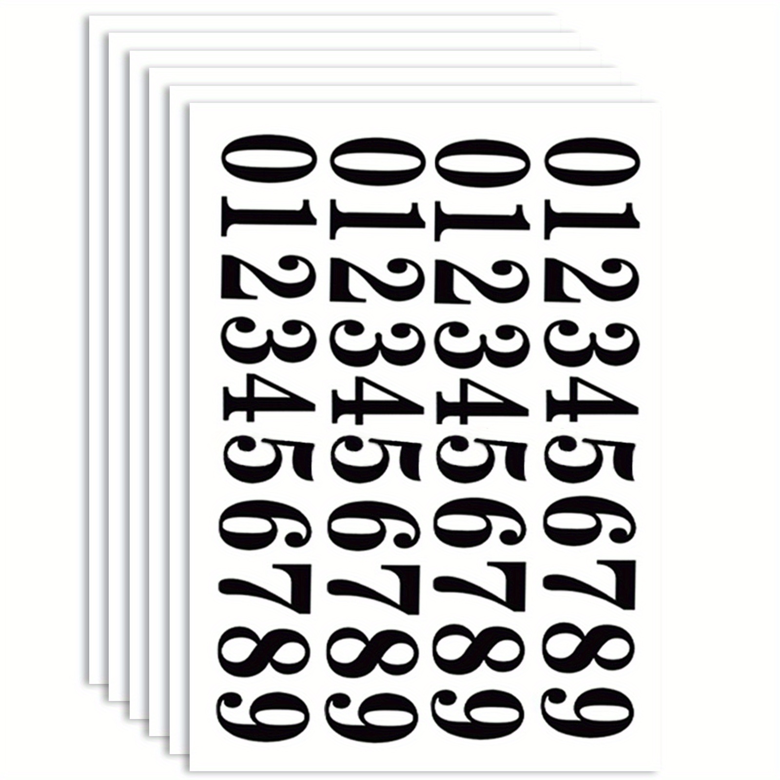 40 Pieces, 6 - Number Stickers, Waterproof Vinyl Stick On Numbers - Black