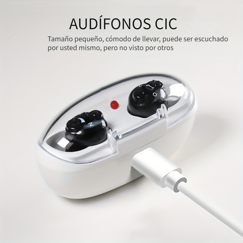 Mini audífonos inalámbricos digitales, amplificador de altavoz recargable,  herramientas de ajuste para sordera, ancianos, envío directo