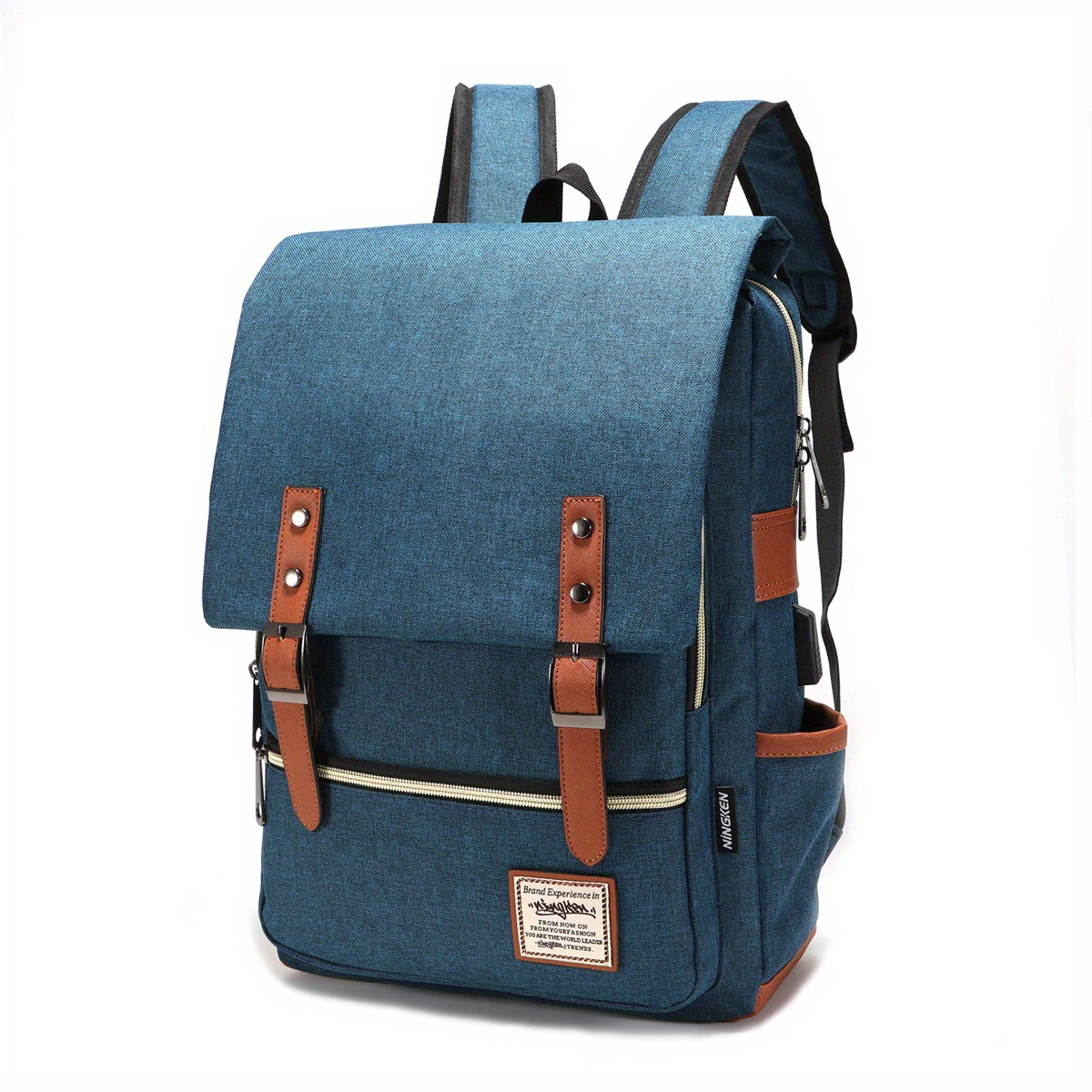 Casual Minimalist Flap Backpack All match Laptop Rucksack - Temu