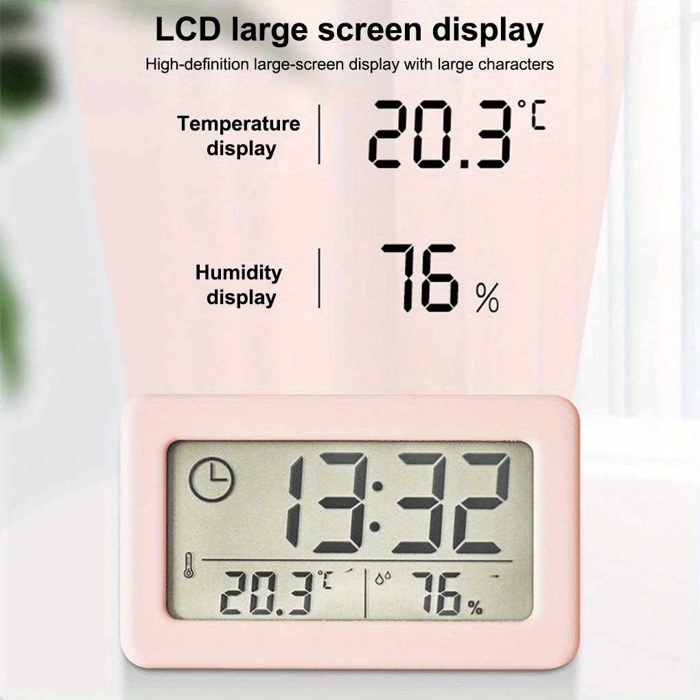 Korean Home Gadgets Digital Clock Temperature Display Large Screen Mini  Size Electronic Date And Temperature Probe Pass through