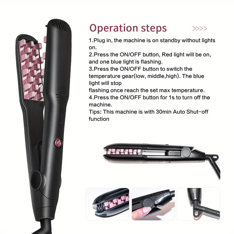 hair curler professional fluffy iron for crimp styls corn cracker machine hair styling tools for women men details 6