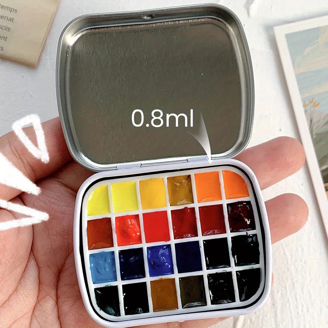 Empty Watercolor Palette Tin Tiny Travel Watercolor Palette Temu