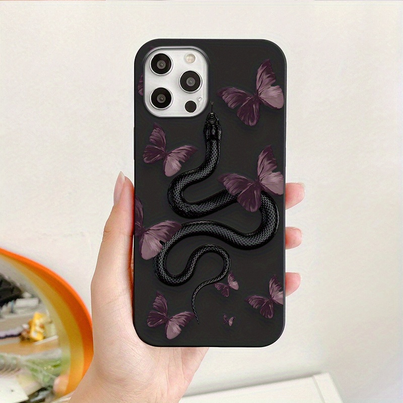 brighten up your iphone with a butterfly snake pattern mobile phone case details 4