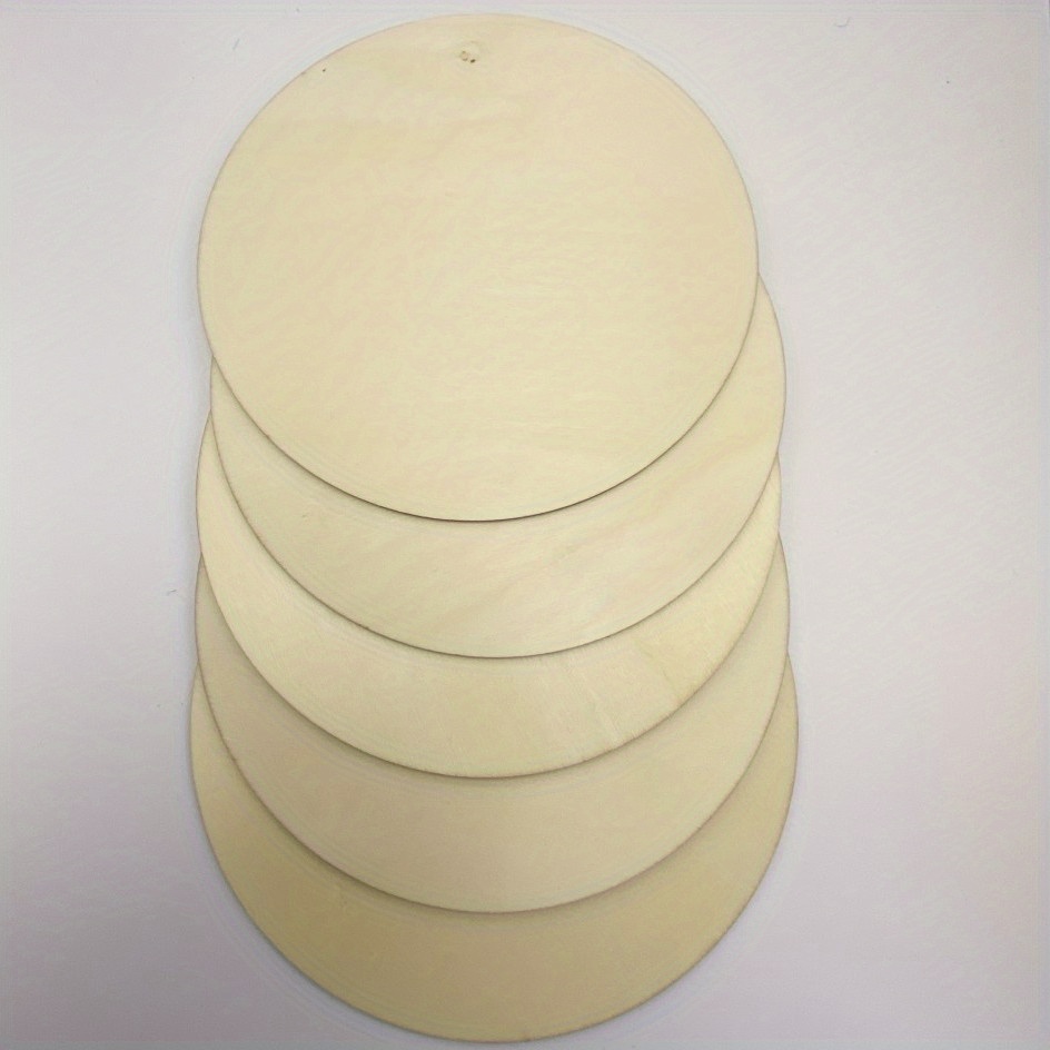 30 Pieces 4 Inch Unfinished Round Wood Discs for Crafts Wooden Cutout Tiles  Wood Circles Round Slices Painting and Christmas 